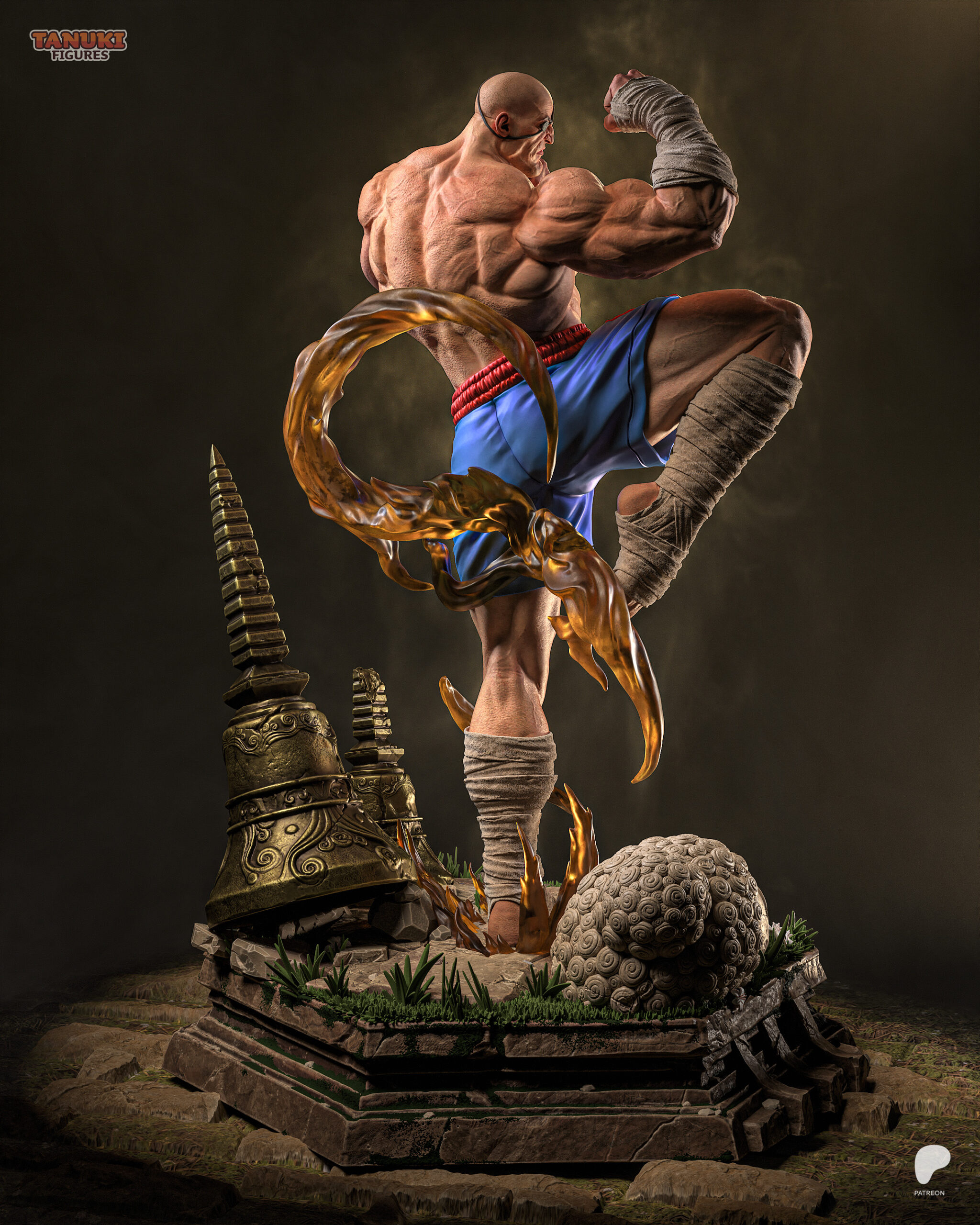 Sagat (Street Fighter) Resin Statue - Image 5