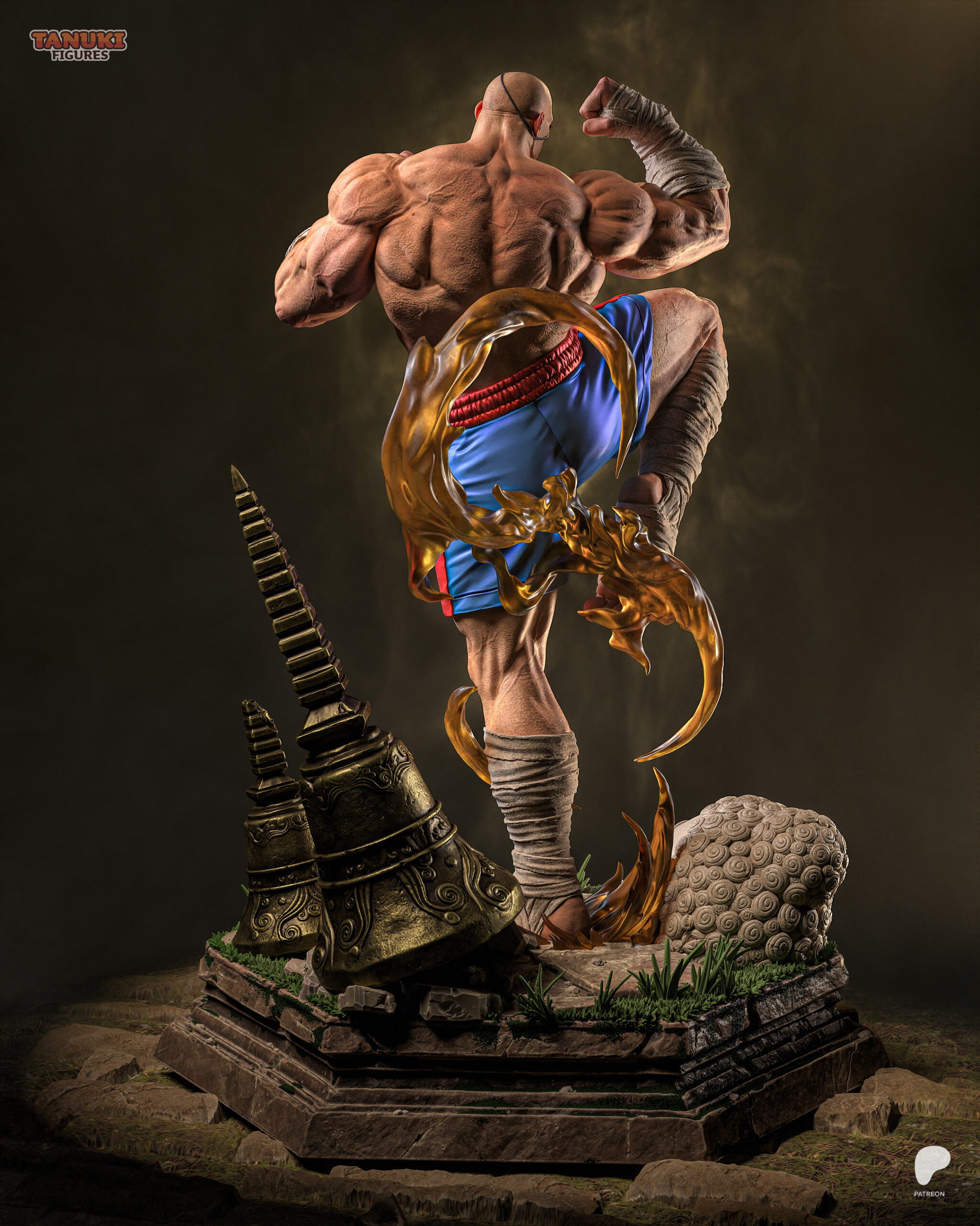 Sagat (Street Fighter) Resin Statue - Image 4