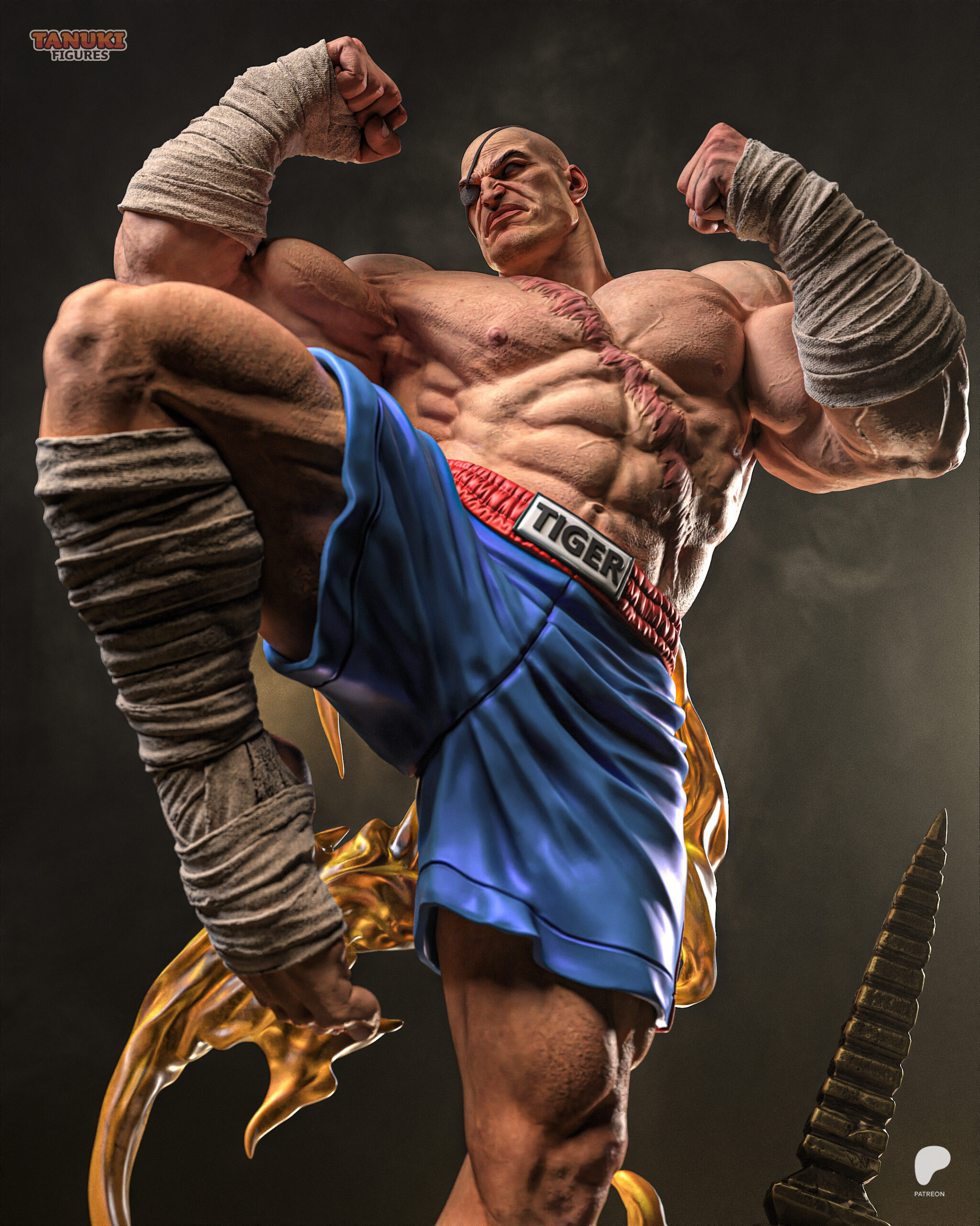 Sagat (Street Fighter) Resin Statue - Image 3